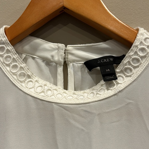 JCREW white ruffle blouse size 14 - Picture 4 of 5